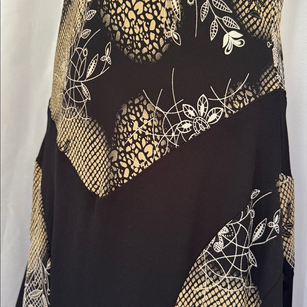 Sharon Max Women Dress Black and Beige Sleeveless Asymmetrical Hem Small Dress - Picture 13 of 16